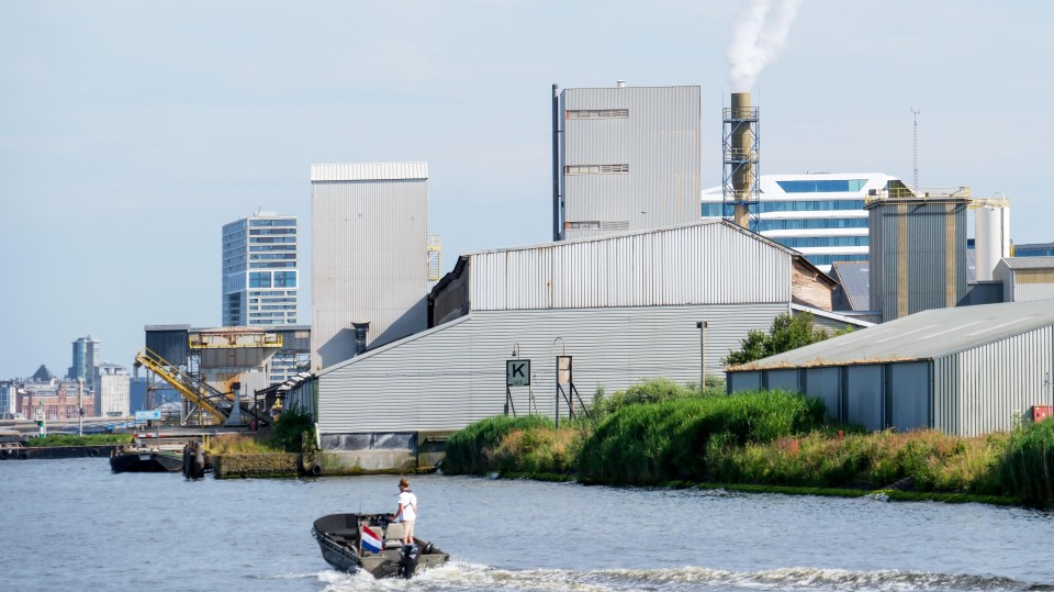 Een deel van het havengebied van Amsterdam.