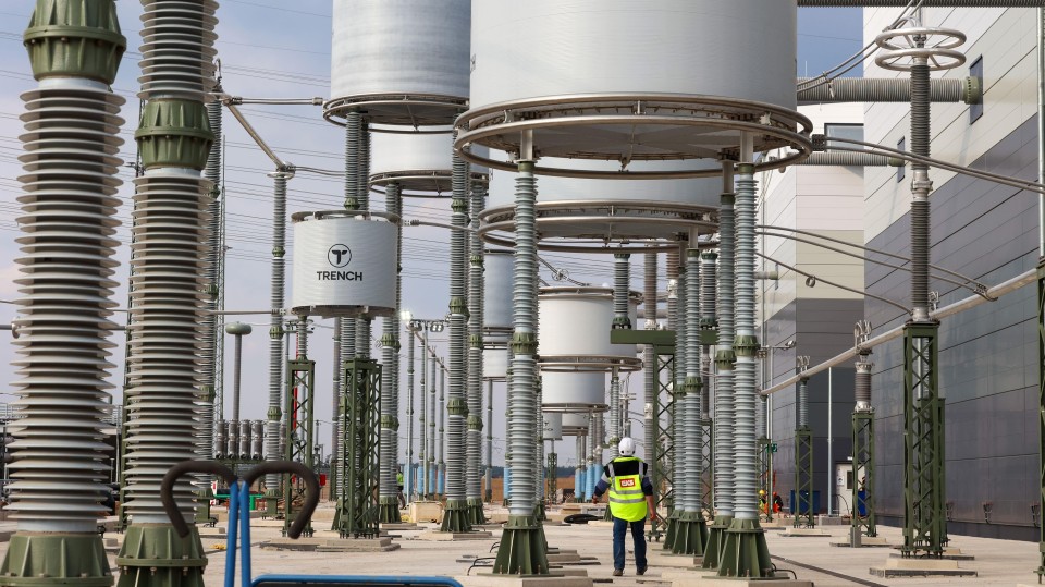 Een hoogspanningstation in de deelstaat Saksen-Anhalt, als onderdeel van de SüdOstLink naar de deelstaat Beieren.