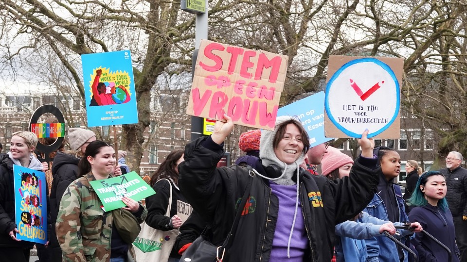 Demonstranten Stem op een Vrouw