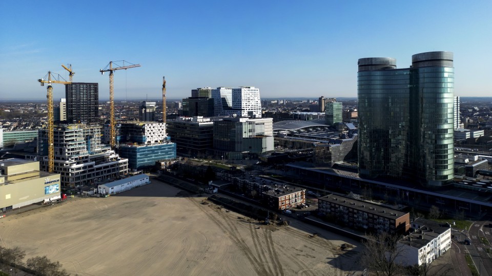 Bouwwerkzaamheden vorig jaar bij de Jaarbeurs in de stad Utrecht.